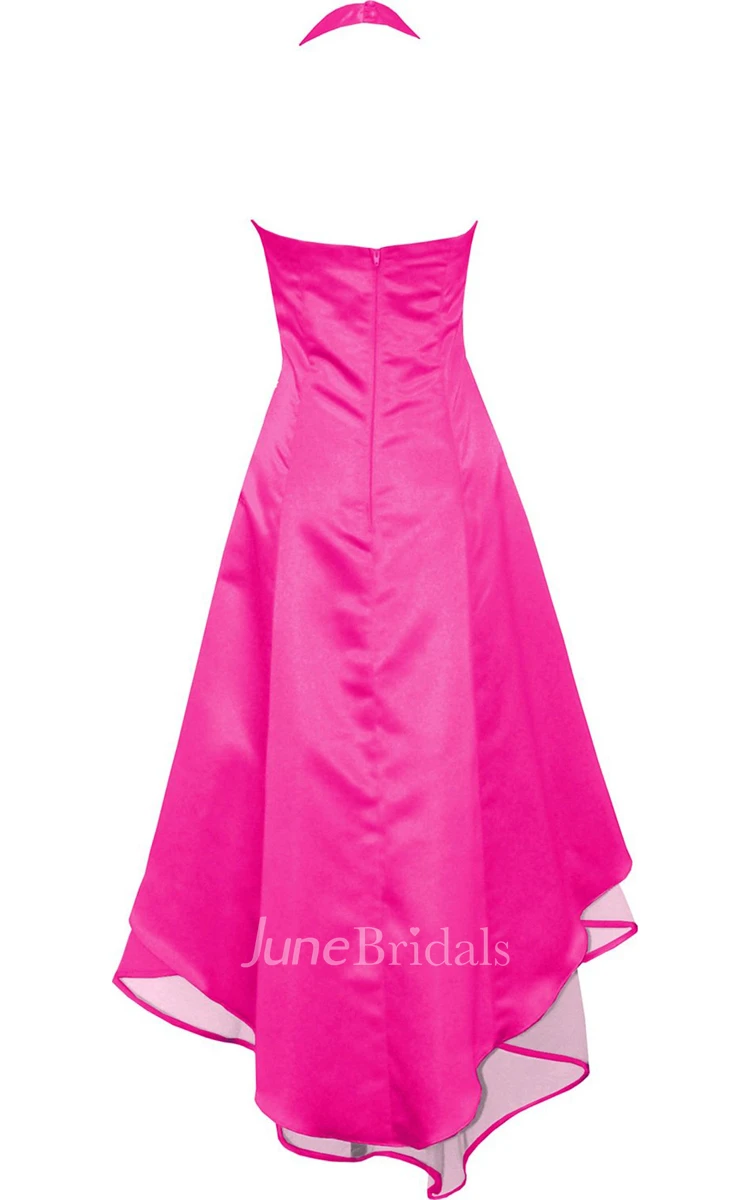 Ruched Bust Beading Dress With Tulle Skirt