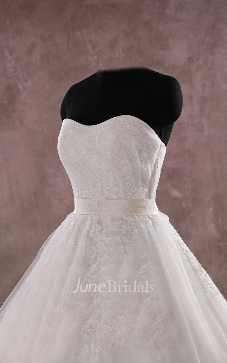 Gorgeous Lace Ballgown Wedding Soft Sweetheart Bridal Gown Dress