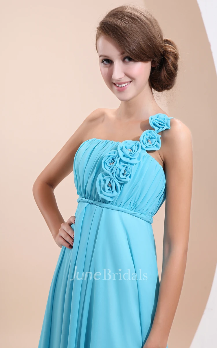 Modern Ethereal Chiffon Simple Dress With Floral Strap
