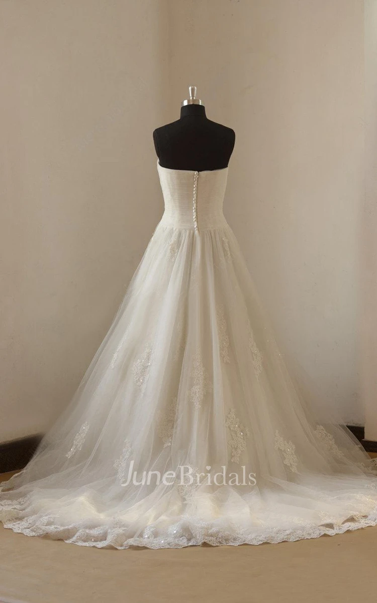 Romantic A Line Lace Wedding With Sweetheart Neckline Dress