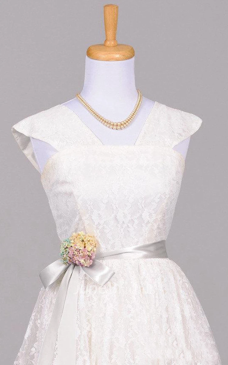 1950 Lace Embroidered Vintage Wedding Dress