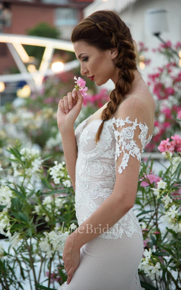 Tulle Lace Weddig Dress With Beading