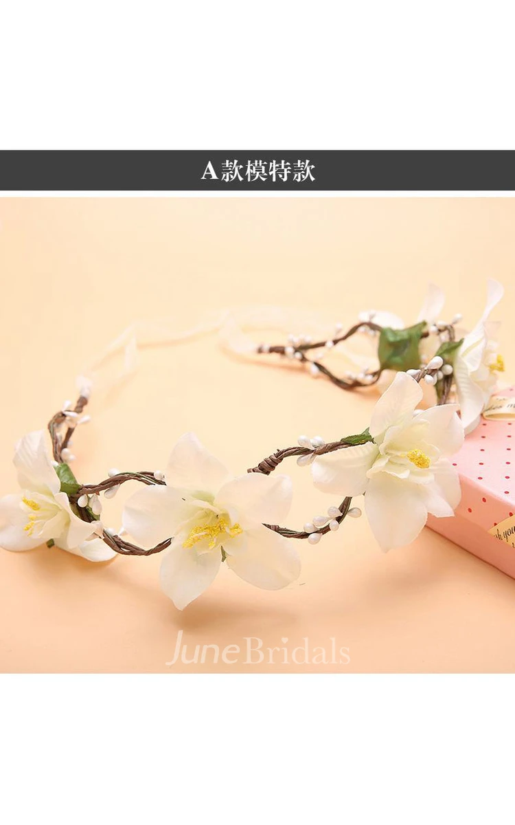 Flower Fairy Korean Flower Headdress Bride Wreath Heart Of The Female Flower Hair Wedding Holiday Jewelry