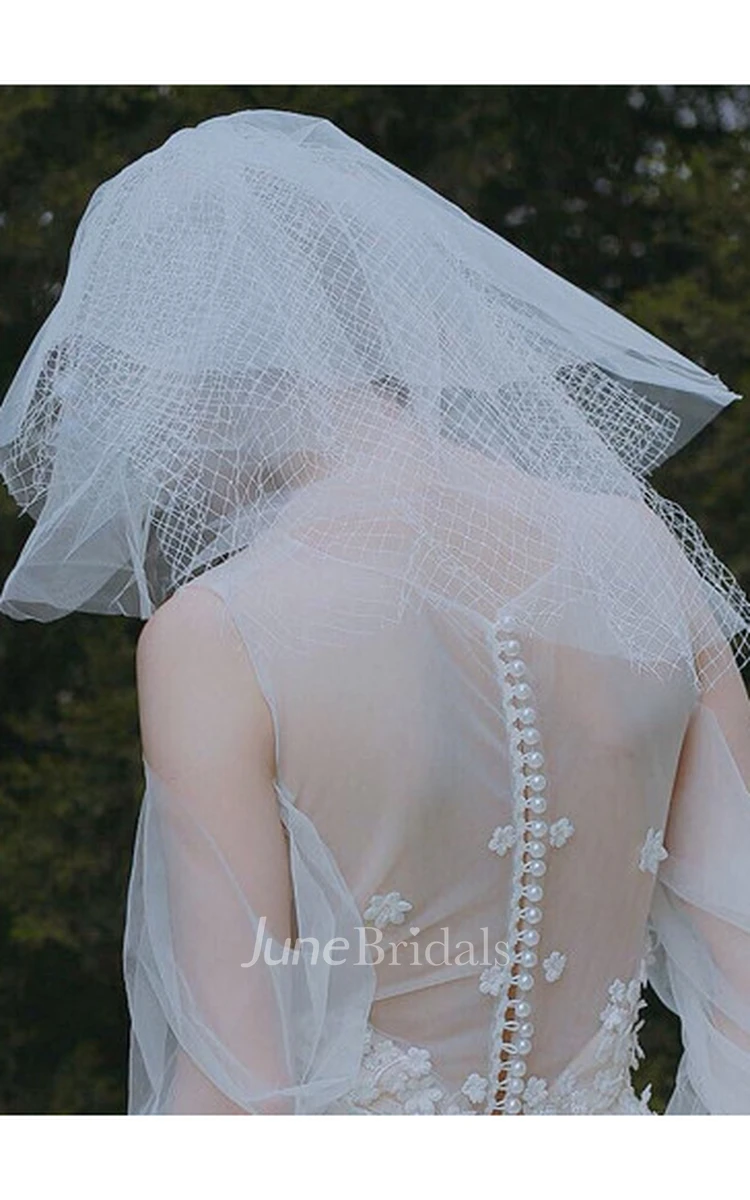 Large Mesh Bride Multi-layer Short Paragraph simple Wedding Veils For Photography 