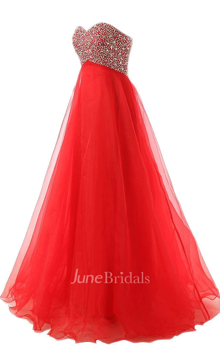 Sweetheart A-line Gown With Beaded Bodice