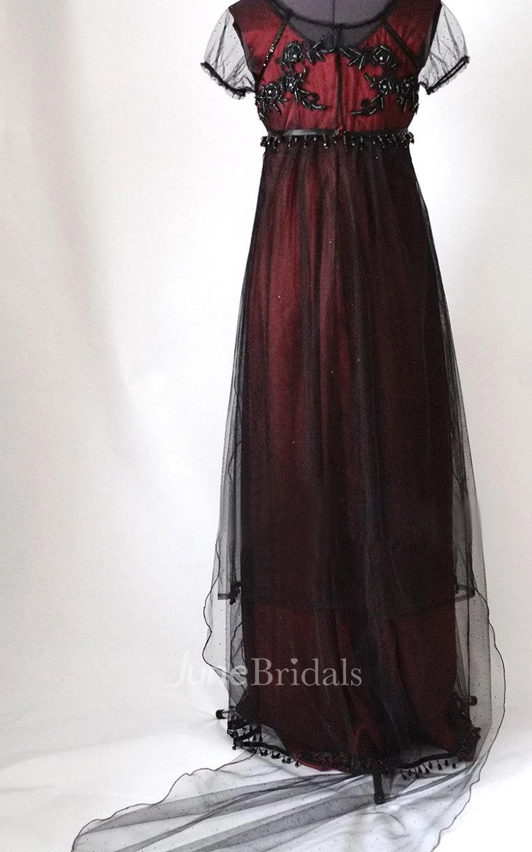 Black Tulle Dress with Beads