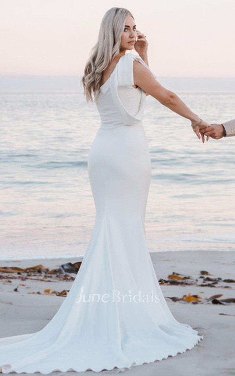 One Shoulder Greek Style Wedding Dress