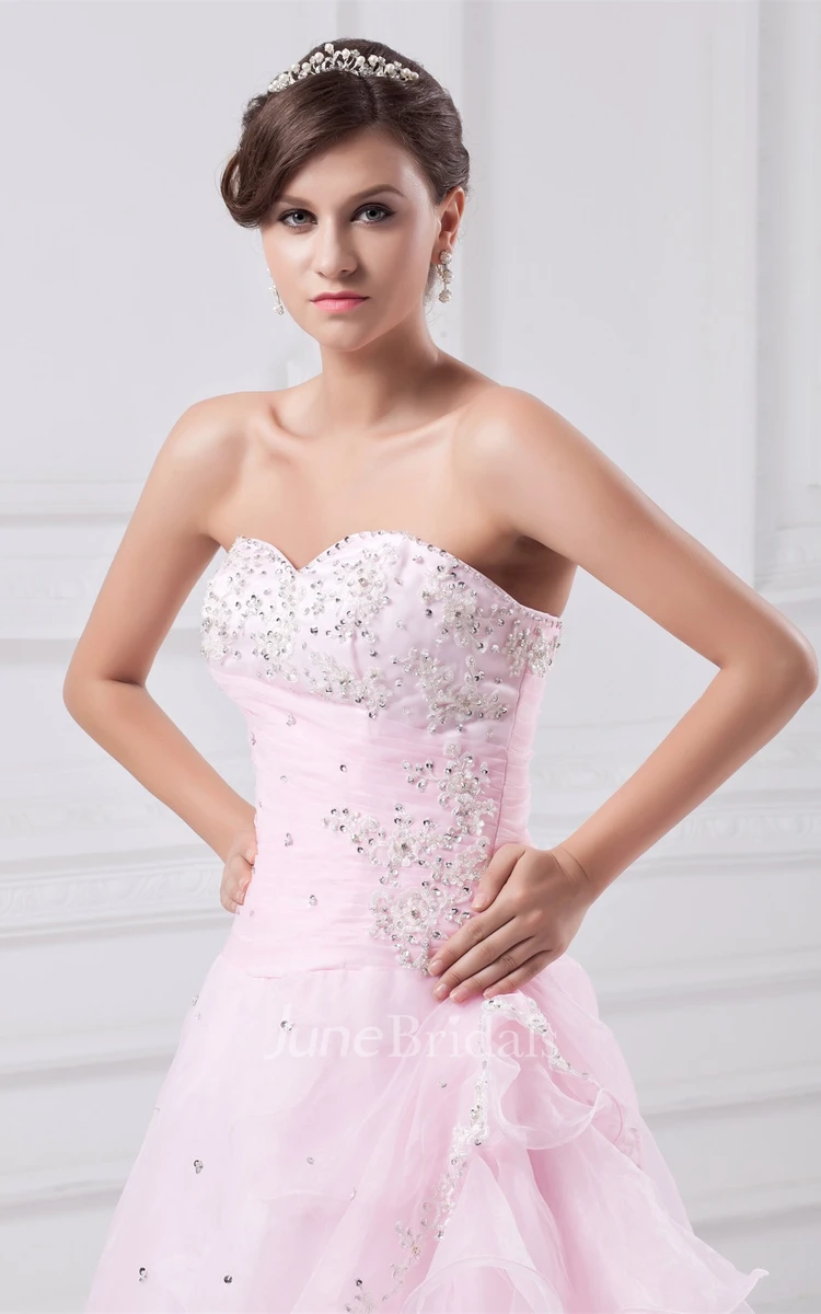 Sweetheart A-Line Ruffled Dress with Stress and Tiers