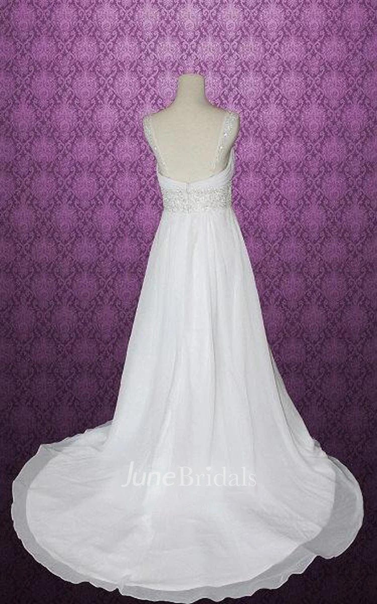 Sweetheart A-Line Criss Cross Dress With Beading And Pleats