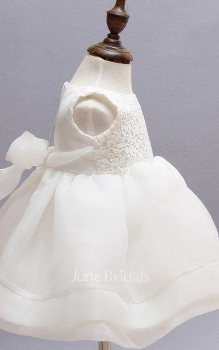 A-line Sleeveless Jewel Neck Lace Baby Girl Dress