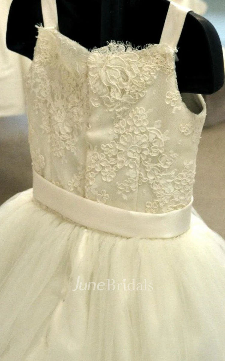 Tulle&Lace A-line Dress With Beading&Illusion