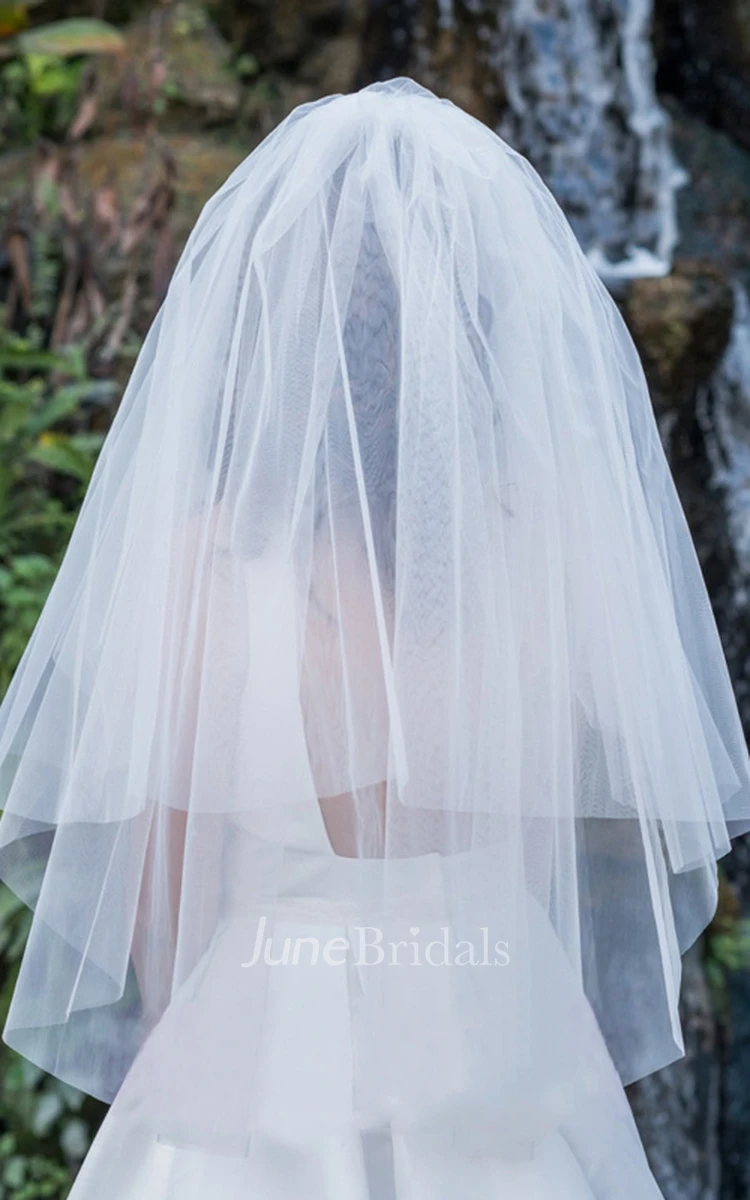 Simple Fluffy Short Double Layer Wedding Veil