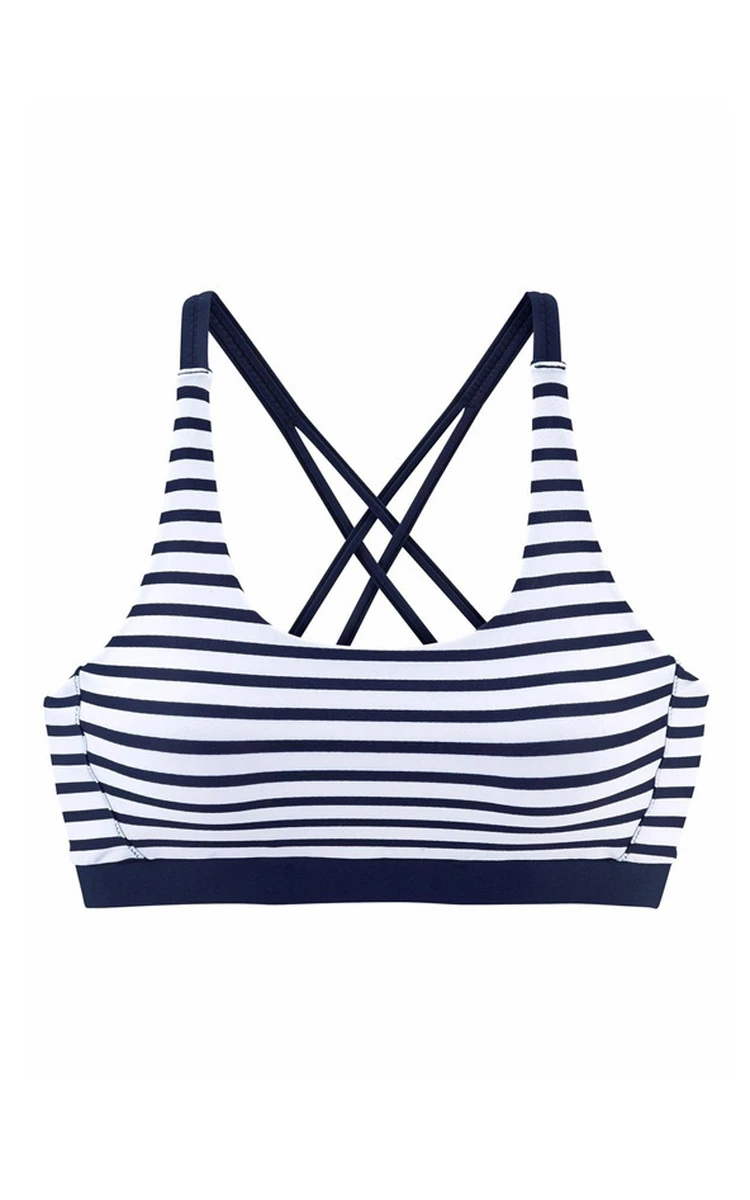Stripe Bralette Bikini Set Swimsuit