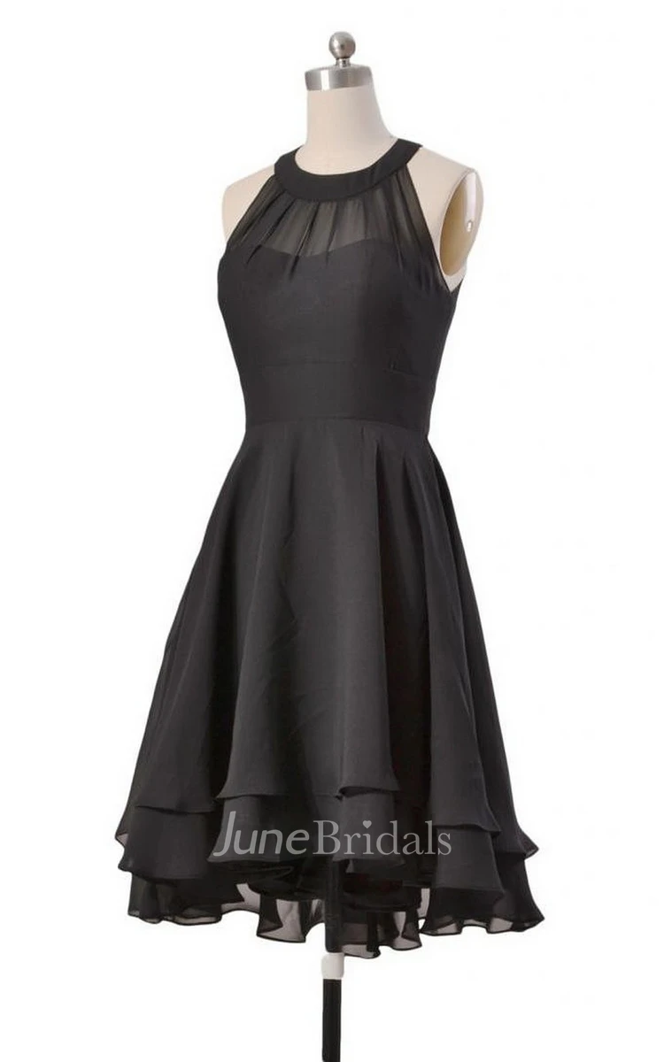 Exquisite Jewel Chiffon Short Dress With Tieres