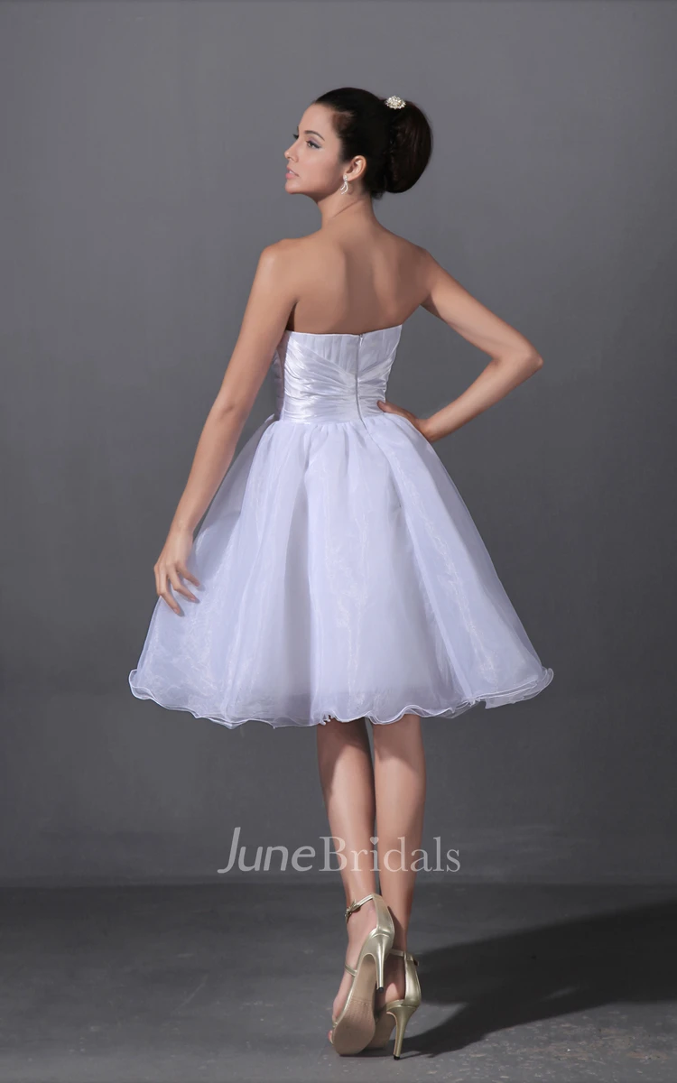 Lovely Ruffled A-Line Short Style Dress With Flower