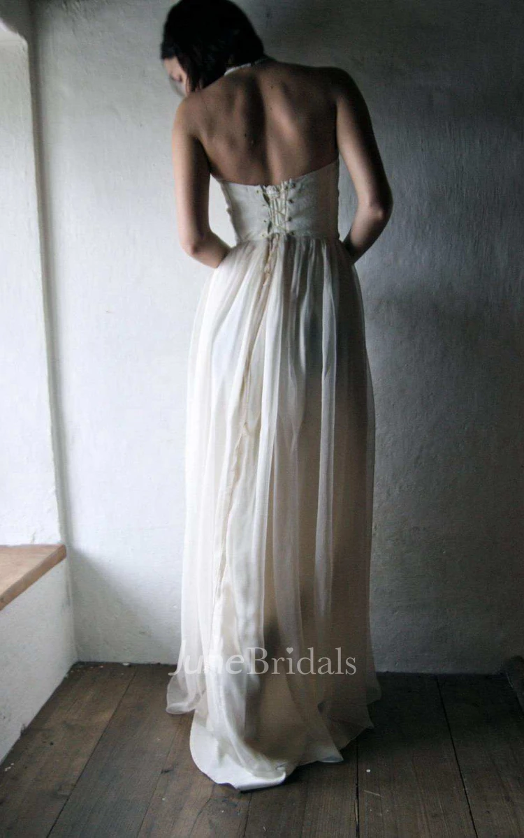 Strapless Pick Up Floor-Length Dress With Corset Back