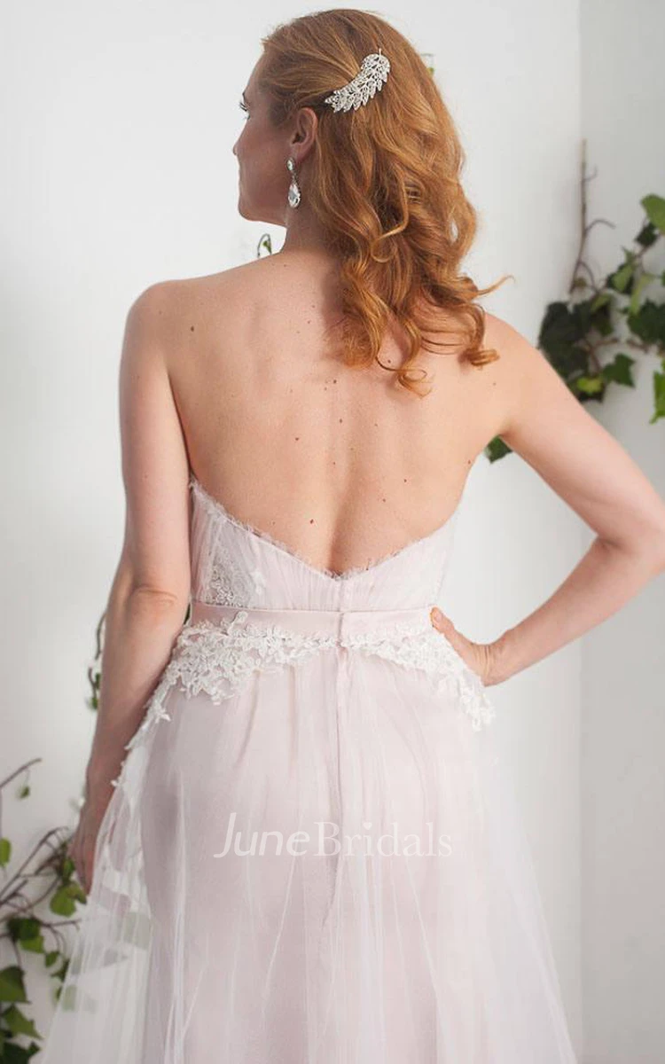 Tulle Satin Beaded Lace Lace-Up Corset Back Wedding Dress - June