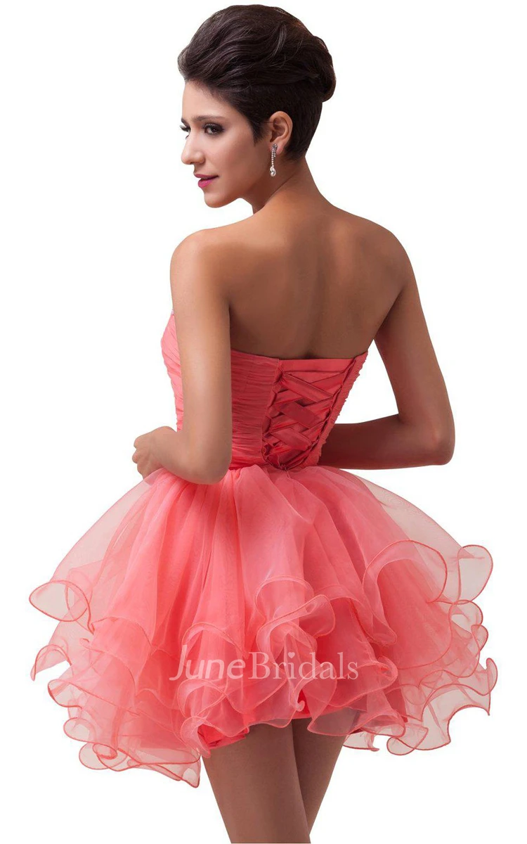 Sweetheart A-line Tiered Dress With Crystal Bodice