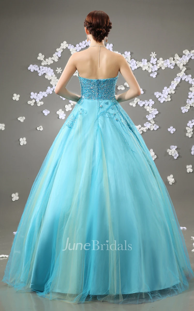 Glam Quinceanera Princess Ball Gown With Soft Tulle