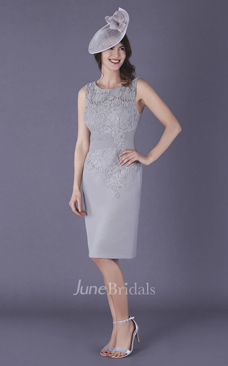 Chiffon and Lace Sleeveless Mother of The Bride Dress with Applique