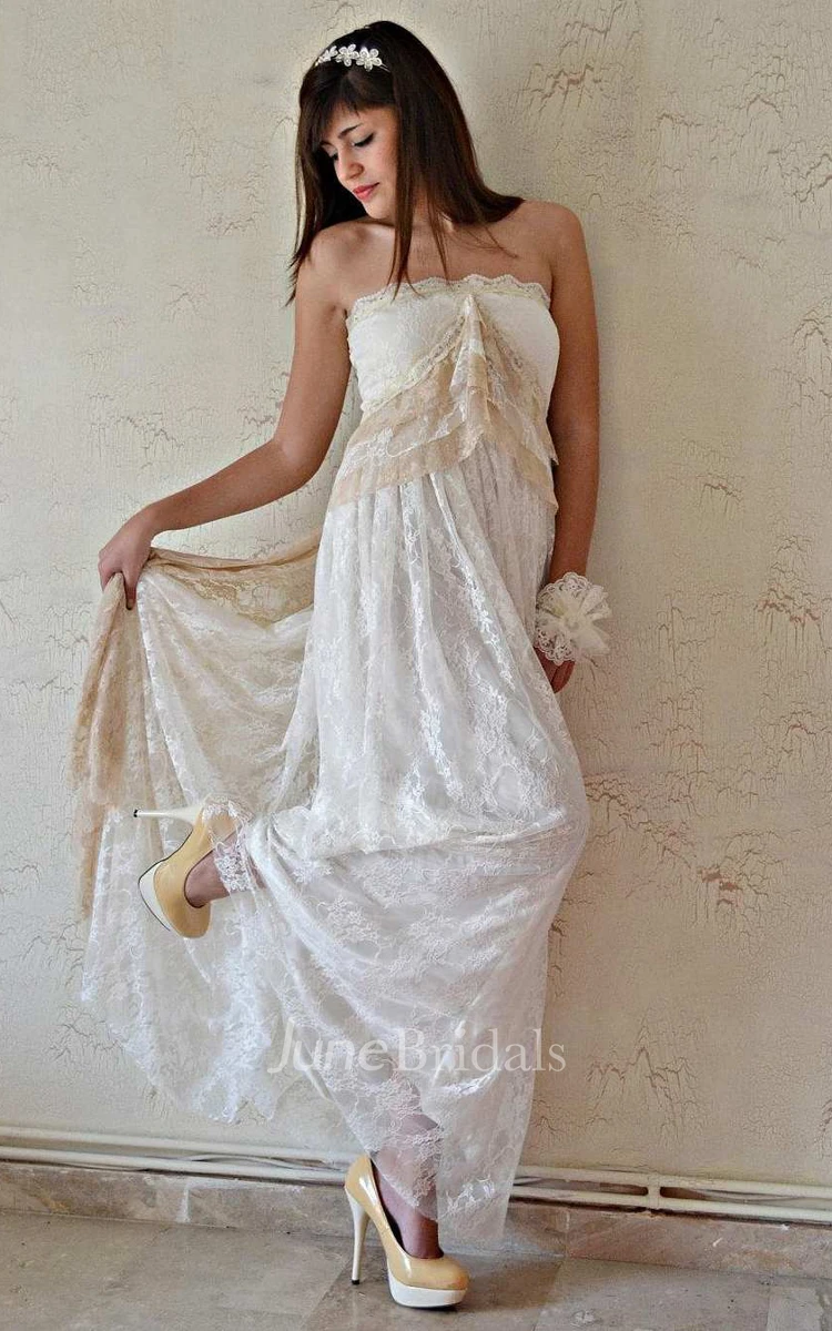Straps Jersey Satin Lace Wedding Dress