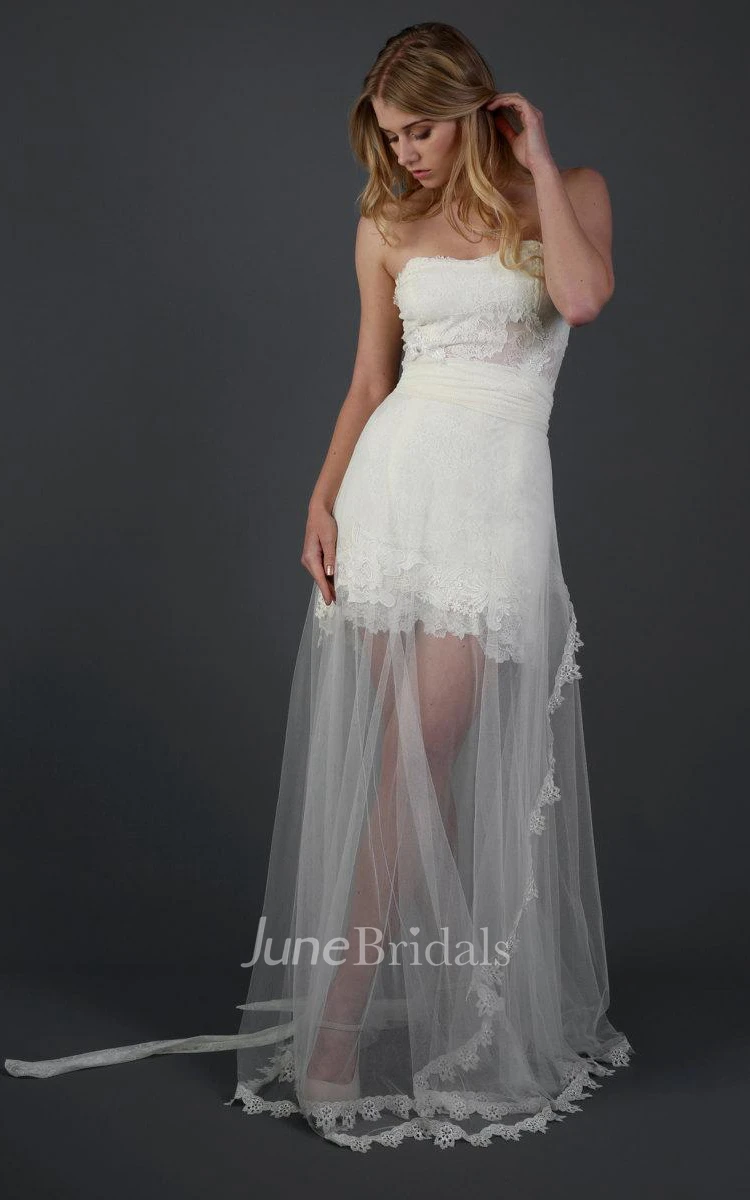 Boho Sweetheart A-Line Wedding Dress With Illusion Skirt
