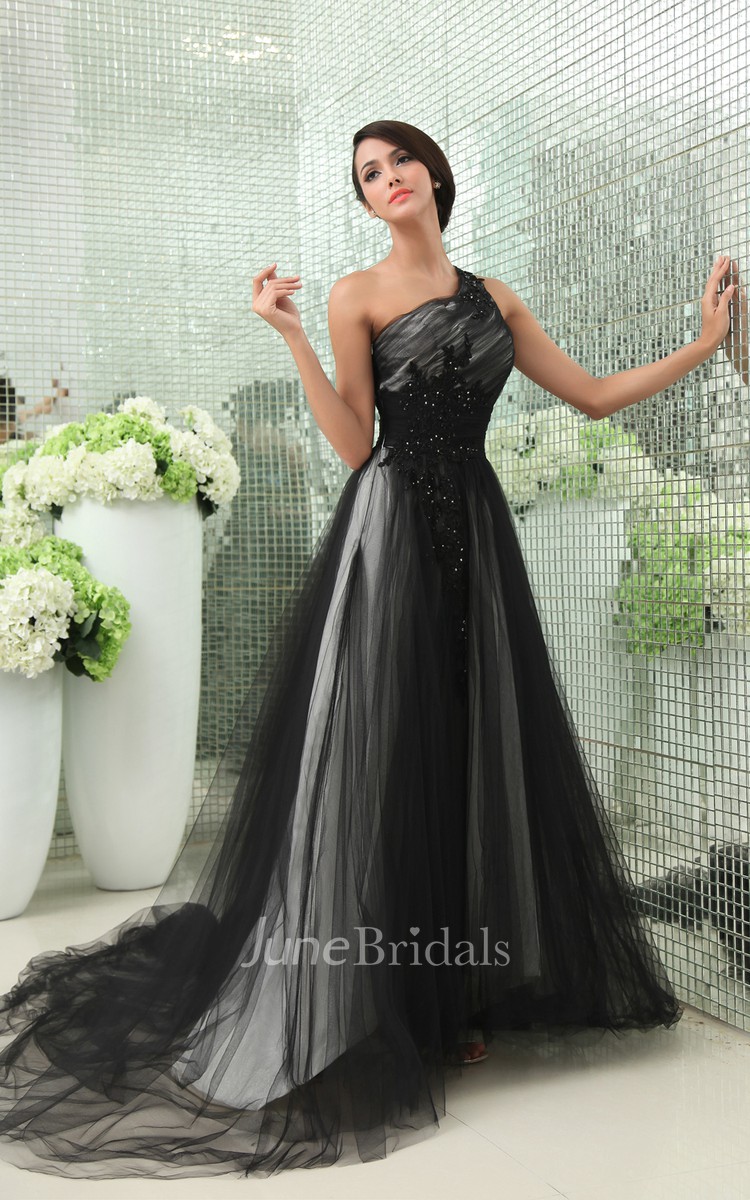 asymmetrical tulle prom dresses