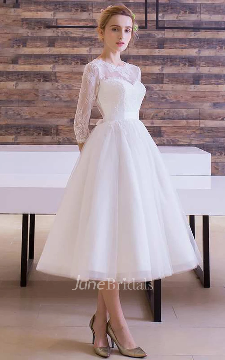 Jewel Neck Tulle Long Sleeve Lace Wedding Dress Jewel Neck Tulle Long Sleeve Lace Wedding Dress