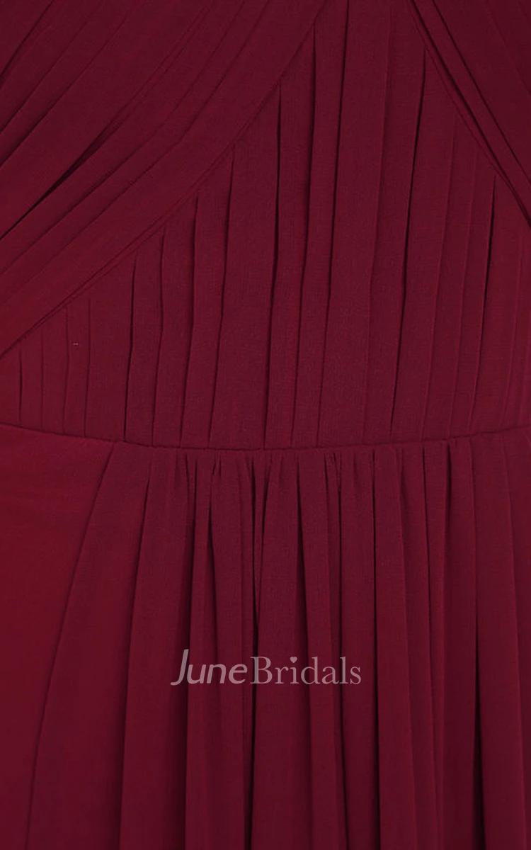 Elegant Sleeveless Chiffon Gown With Side Splits