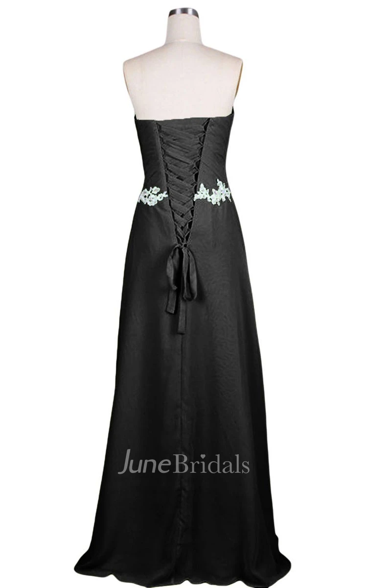 Sweetheart Pleated Beaded A-line Gown With Lace-up Back