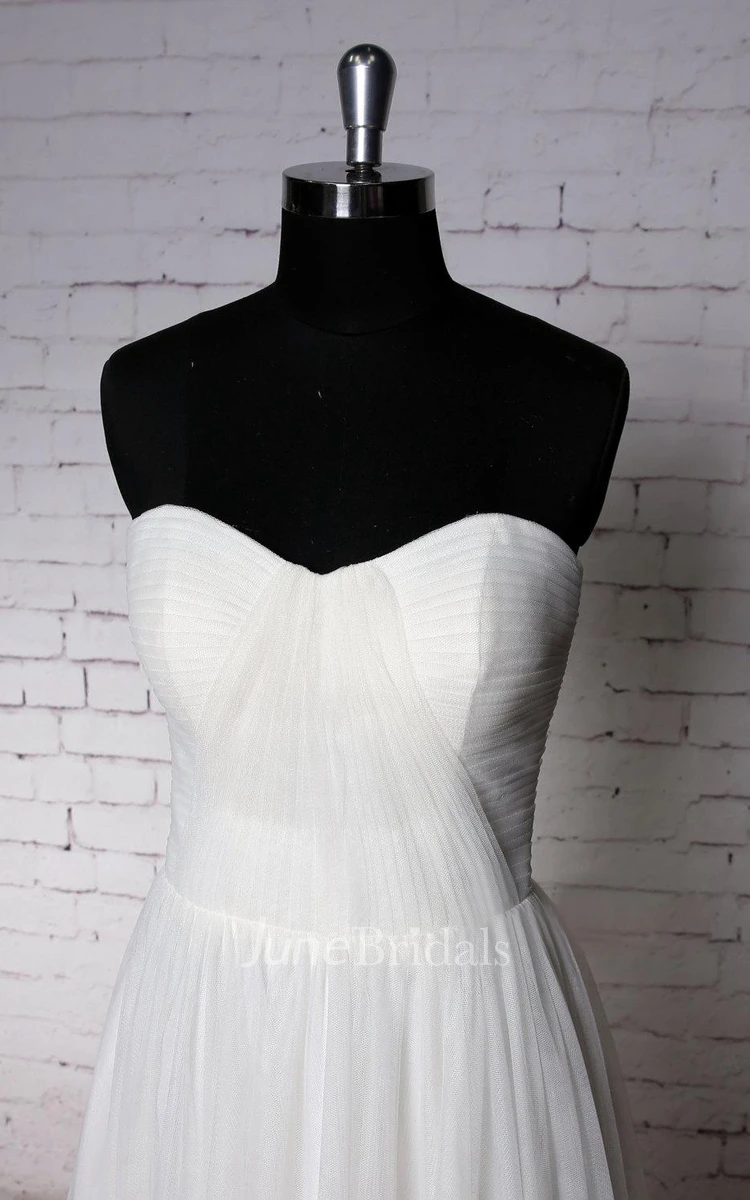Special Sweetheart A-Line Tulle Wedding Dress With Ruching
