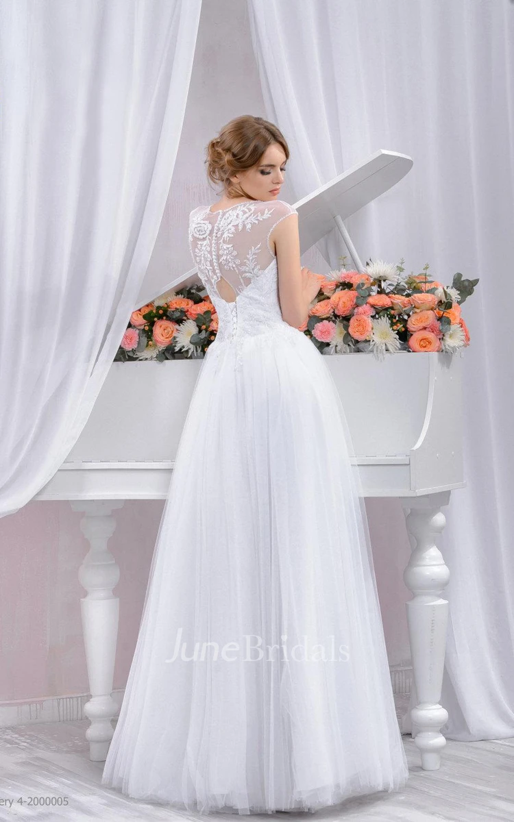 Long Slim Wedding Lace Wedding A Silhouette Dress