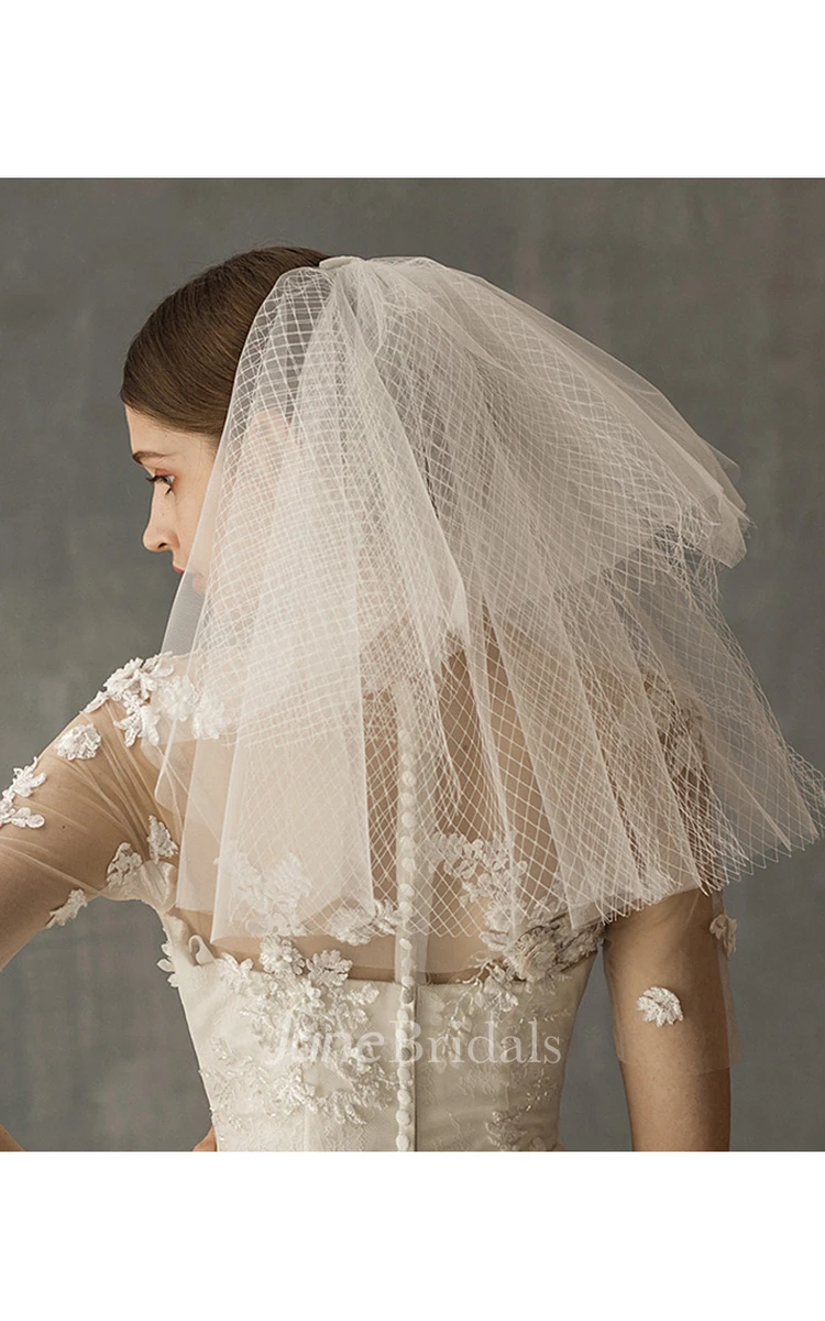 Chic White Two Layer Tulle Shoulder Veil