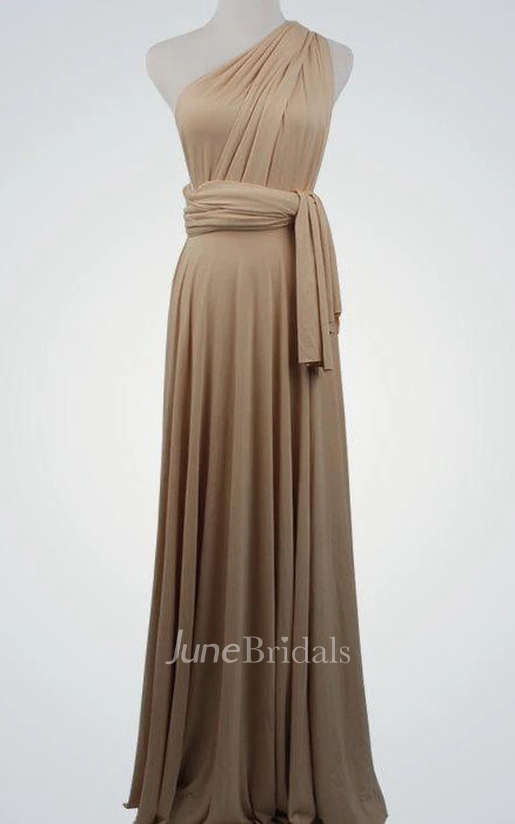 One-shoulder Infinity Jersey Long Bridesmaid Dress