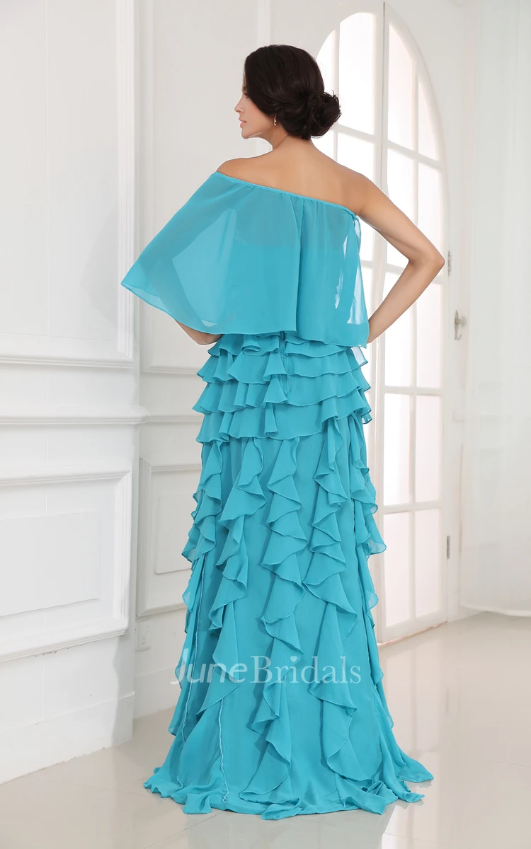 Magnificent Long Tiered Unique Sexy Chiffon Pleated Dress