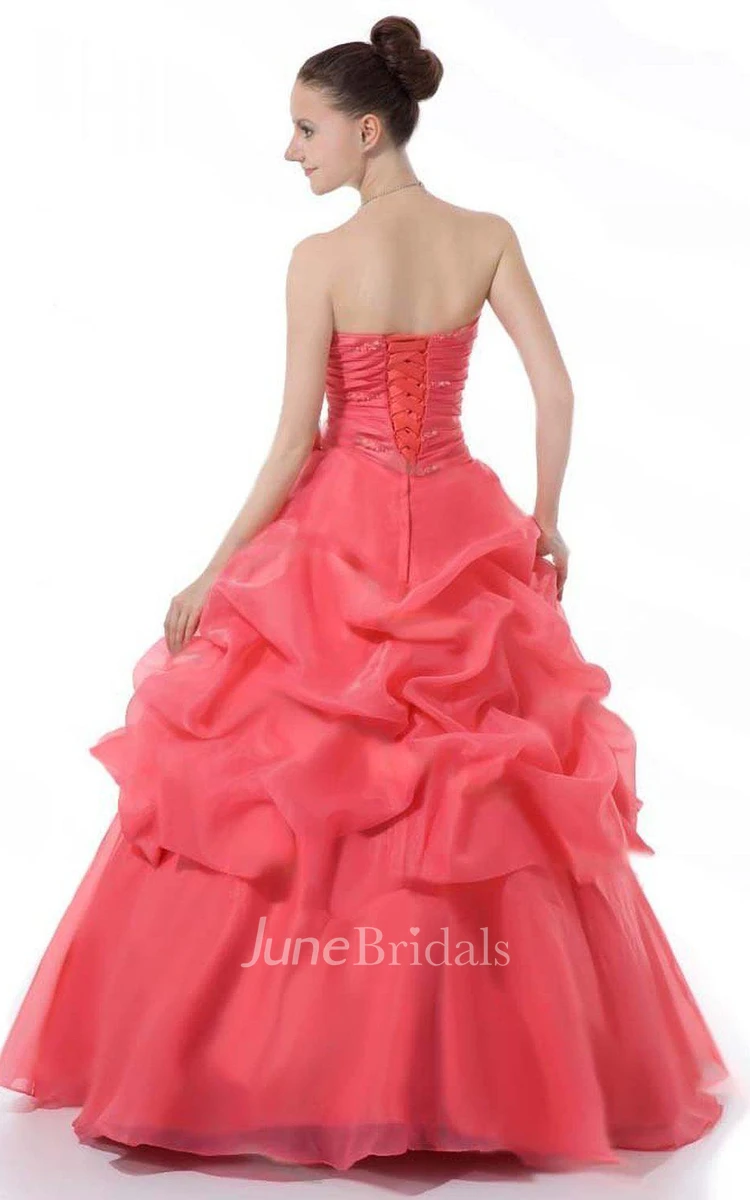 Sweetheart A-line Ballgown With Ruffles and Beadings