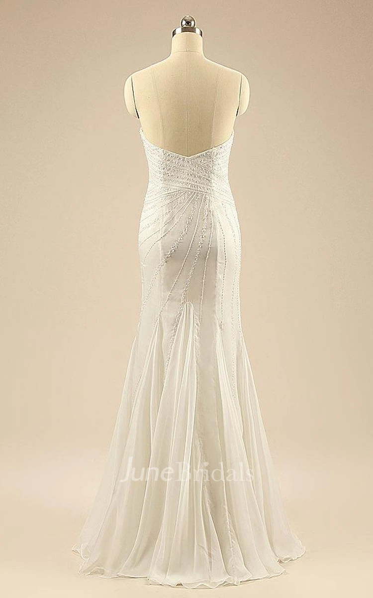Trumpet Sweetheart Chiffon Dress With Beading Sequins