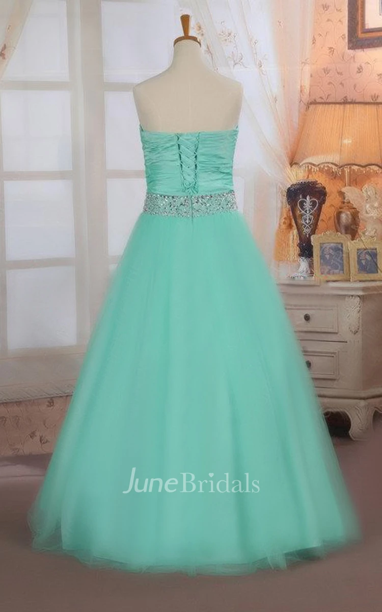 Sweetheart Ruched Tukke Ball Gown With Beading 