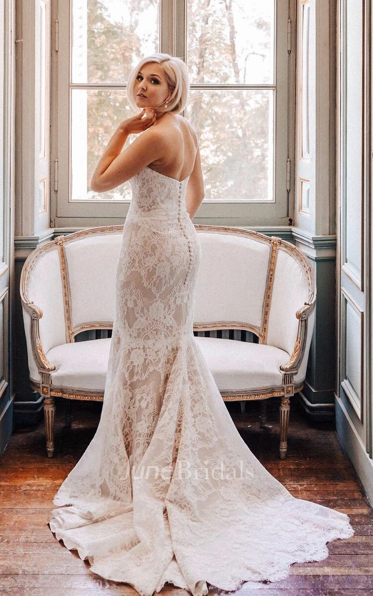 Mermaid Long Sleeve Wedding Dresses with Court Train Sexy Backless Bridal  Gowns