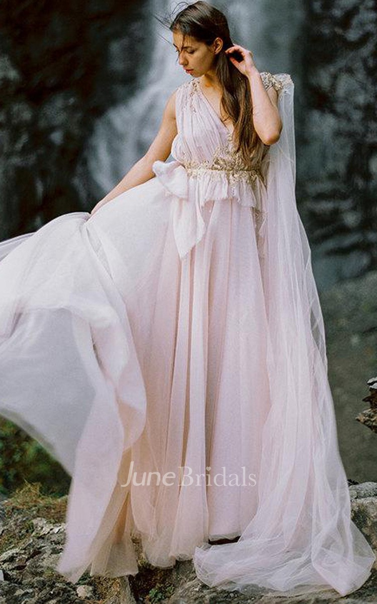 Bohemian Champagne Wedding Dress June Bridals