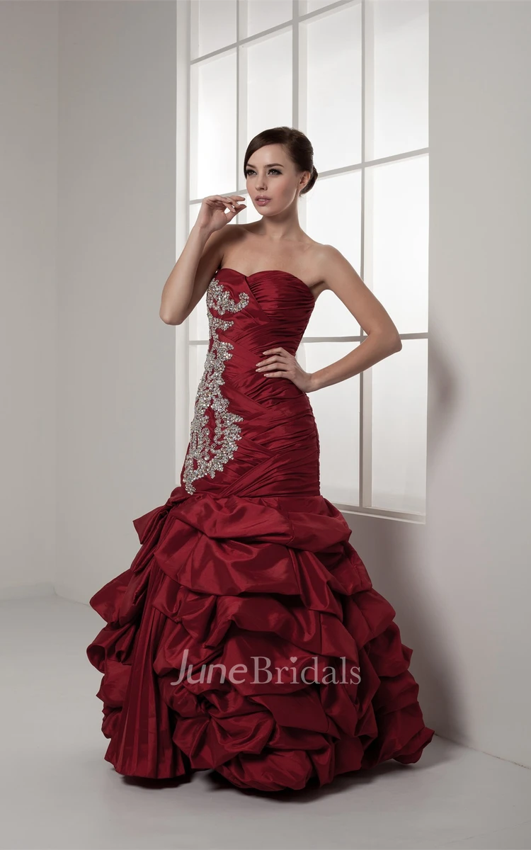 Sweetheart Criss-Cross Pick-Up Gown with Crystal Detailing