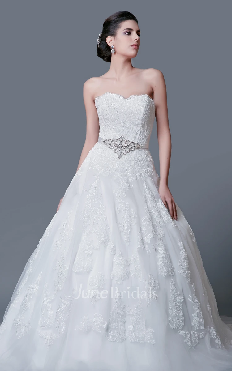 Glamorous Sweetheart Backless Ball Gown With Lace