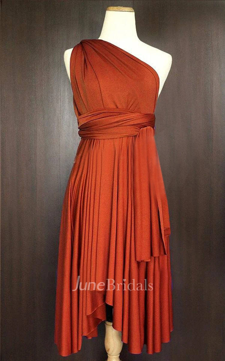 Burnt Orange Convertible Wrap Dress