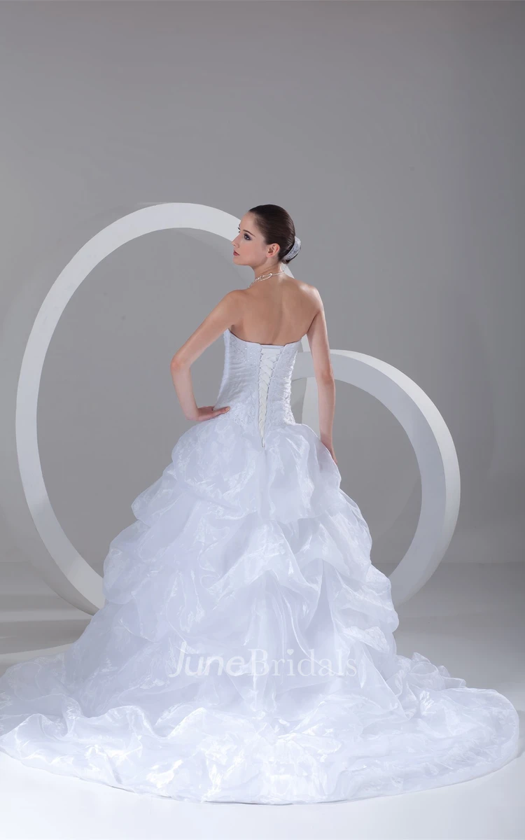 Sweetheart Pick-Up A-Line Ball Gown with Jeweled Bodice