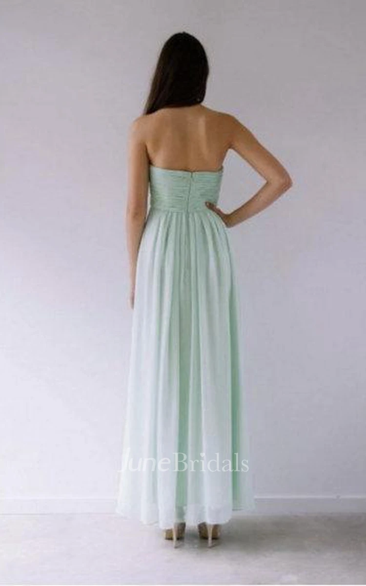 Sweetheart Ankle-Length Chiffon Criss Cross Dress