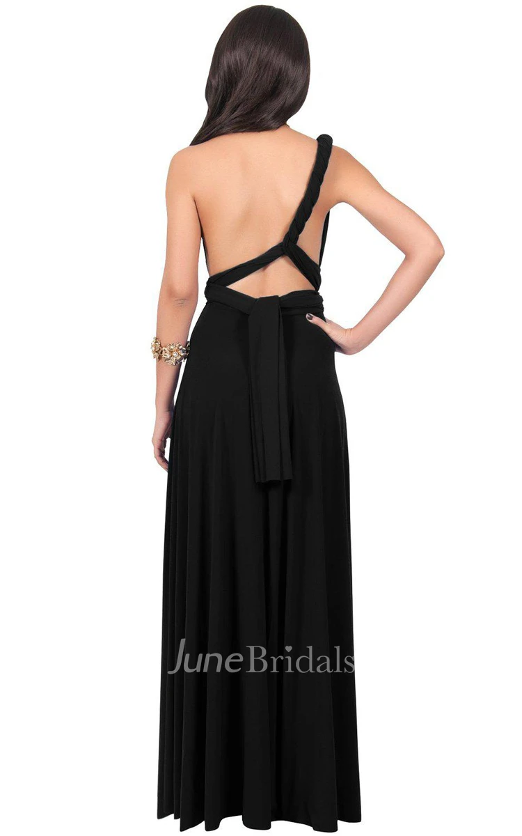 Convertible Jersey Long Dress With Sexy Back