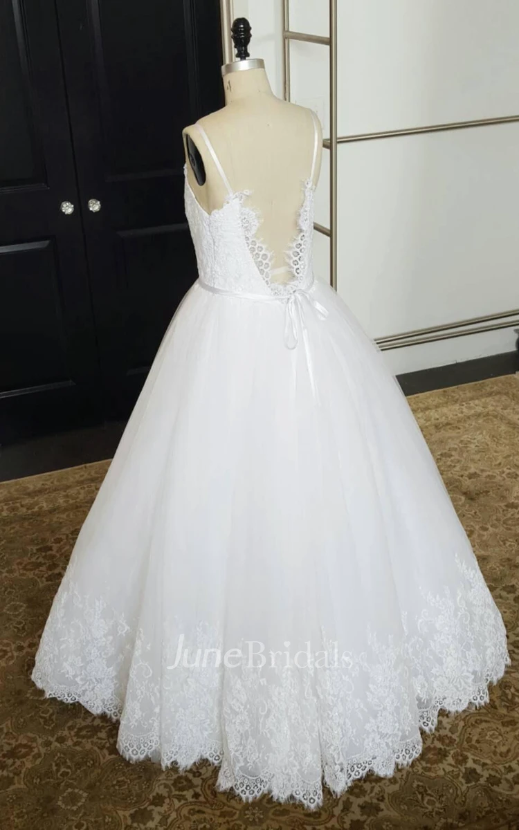 Ball Gown Tulle Lace Satin Weddig Dress