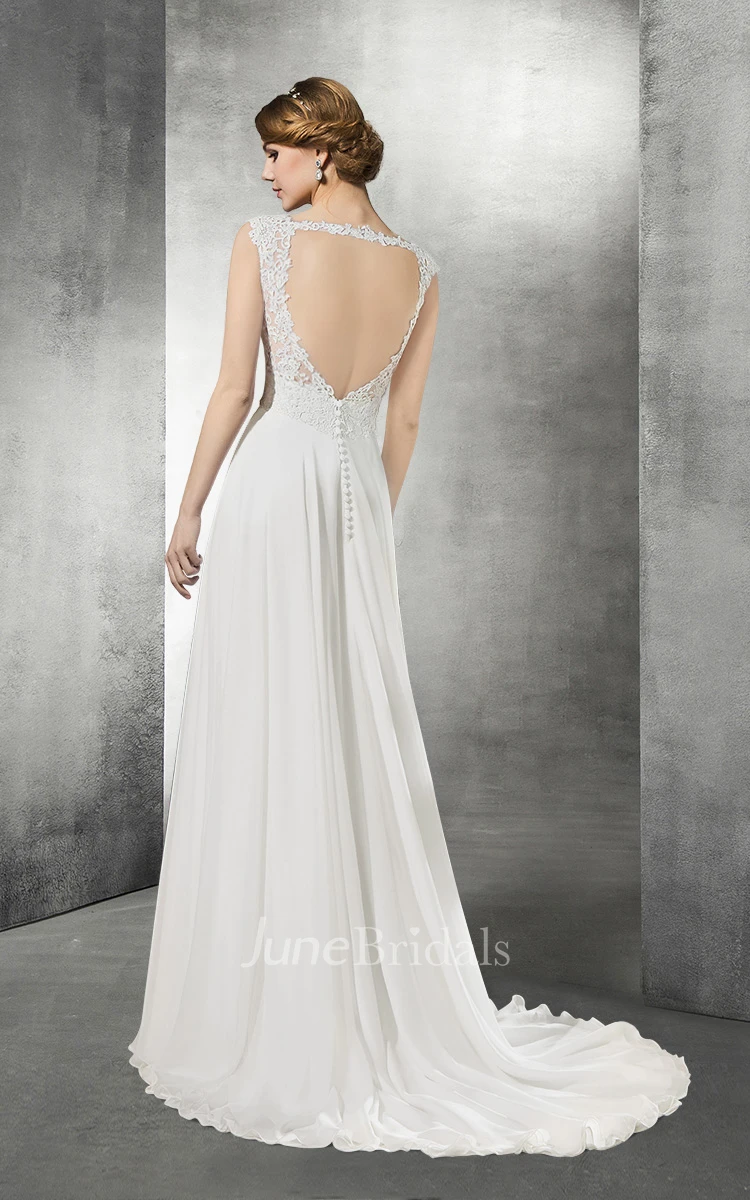 Empire Sweetheart Lace And Chiffon Wedding Gown