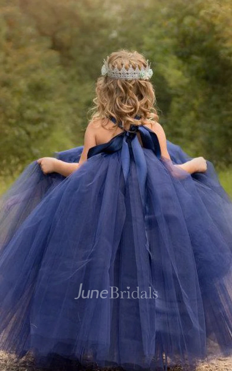 strapped Sleeveless Pleated Fully Lined Tulle Dress