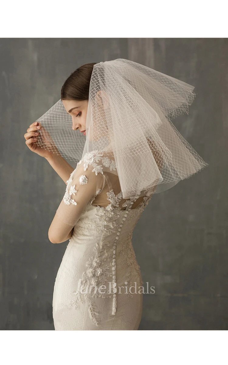 Chic White Two Layer Tulle Shoulder Veil
